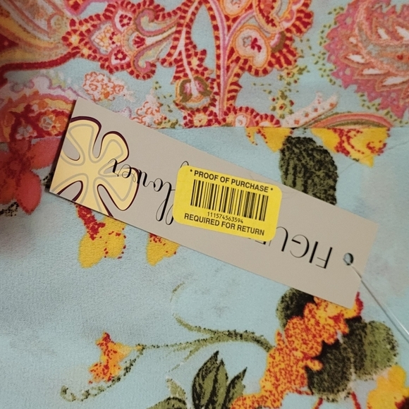 Figueroa & Flower Blue‎ V Neck Boho Floral & Paisley Tunic Style Shirt Size XL - Picture 7 of 7